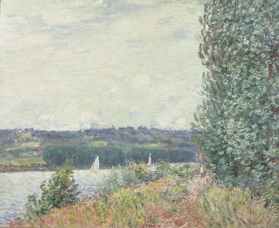 Die Seine bei Bouille, ein Windstoß, 1894 von Alfred Sisley